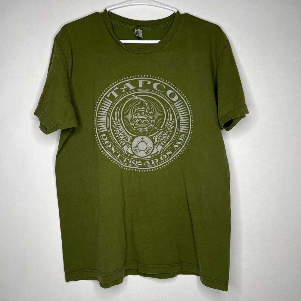 TAPCO Don’t Tread On Me L American‎ Apparel Large Military Green Guns Army Snake